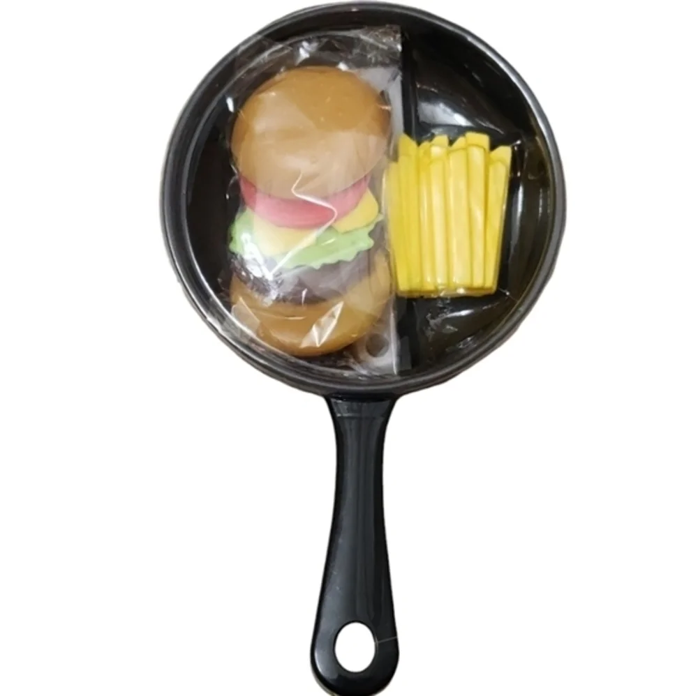 Kids Kitchen Playset Pretend Cutting Board Cooking Frying Pan Spatula Burgers‎